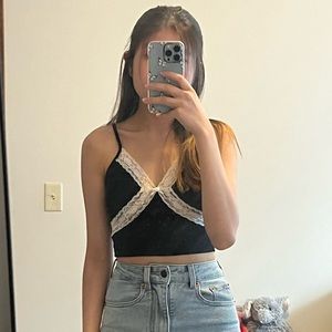 Black lace camisole